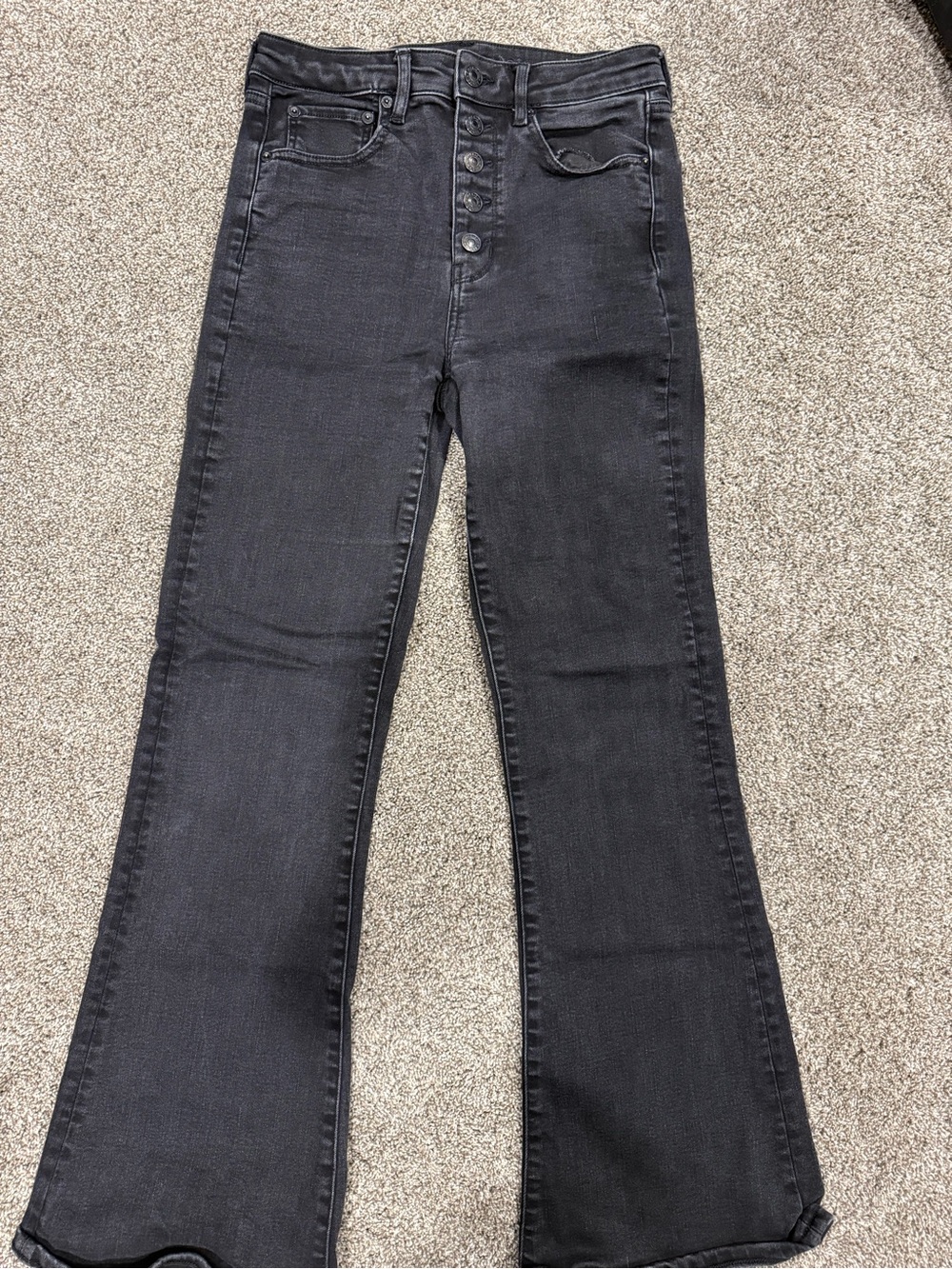American Eagle Outfitters High-Rise Black Flare Jeans